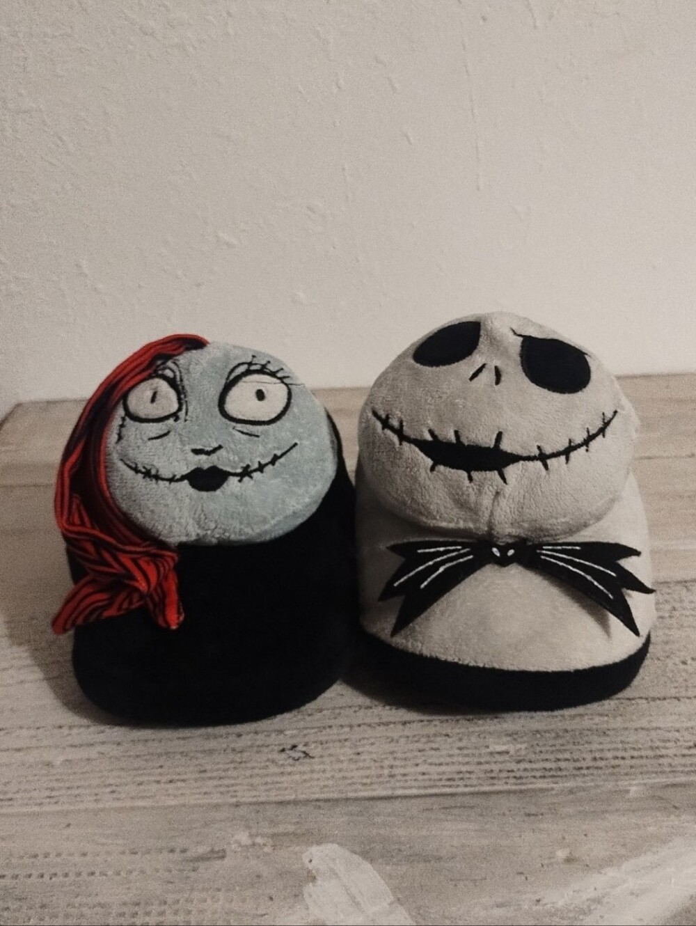 Disney Nightmare Before Christmas Jack Sally Plush Slippers Size 11/12
